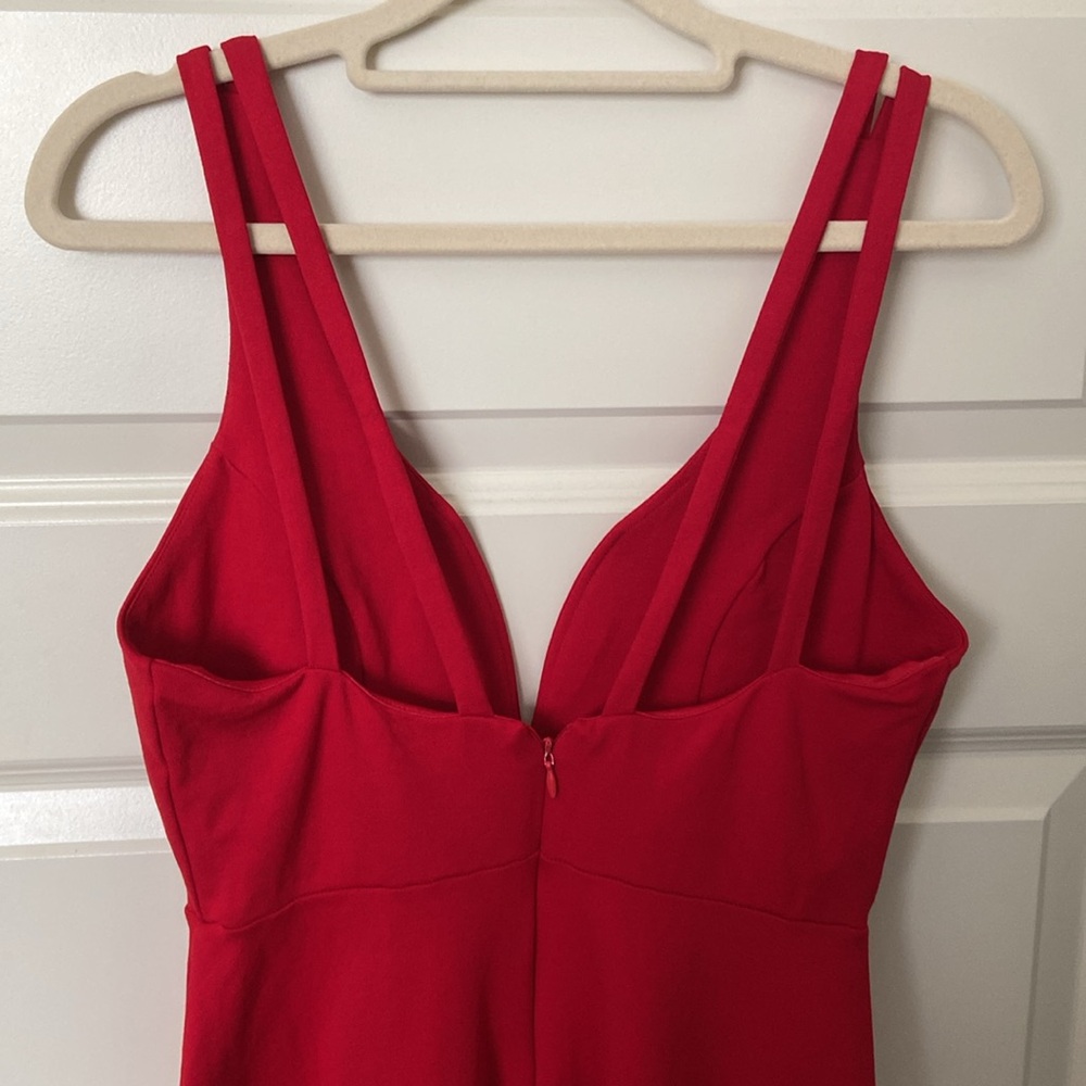 Lulu's Red V-Neck Mini Skater Dress - Picture 11 of 11